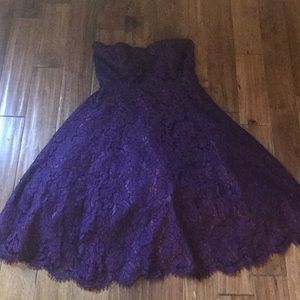 Strapless dress with lace overlay